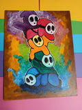 Rainbow hand-painted shyguy tower